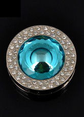 35mm Blue Znic Swarovski Crystal Rhinestone Mirror Purse Hanger