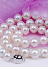 Classic White AA 42cm femmes d'eau douce collier de perles
