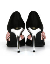 Elegant 3 1/2'' High Heel Black Peep Toe Flower Fashion Shoes