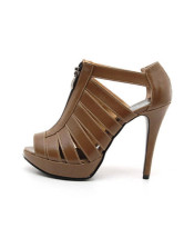 Fabulous 4 1 / 10  '' High Heel Brown Sandales Fashion PU