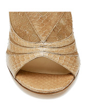 Gorgeous Apricot 4'' High Heel Hollow Out Snake Pattern Sheepskin Fashion Short Boots