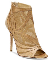 Gorgeous Apricot 4'' High Heel Hollow Out Snake Pattern Sheepskin Fashion Short Boots