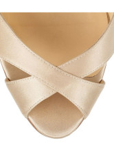 Sandales en crème à talons hauts en satin 