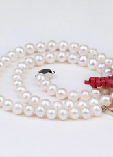 Qualità donne bianche 42 centimetri 6-7mm Freshwater Pearl Necklace AA per le donne