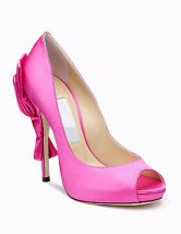 Sweet Rose 4 7/10'' High Heel 4/5'' Platform Peep Toe Bow Satin Fashion Shoes