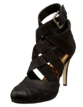 Unique 4 1 / 10  '' High Heel Black Sandals Mode Suede