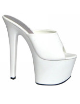 Sandales sexy blanches en PVC et PU glacés aux talons hauts
