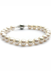 Blanc 6mm-7mm AA 16cm d'eau douce bracelet de perles