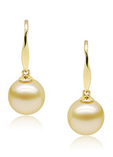 Wonderful or 18 carats d'or de 9 à 9,5 mm ronde Southsea Pearl Boucles d'oreilles Femme