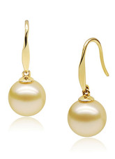 Wonderful or 18 carats d'or de 9 à 9,5 mm ronde Southsea Pearl Boucles d'oreilles Femme