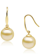 Wonderful or 18 carats d'or de 9 à 9,5 mm ronde Southsea Pearl Boucles d'oreilles Femme