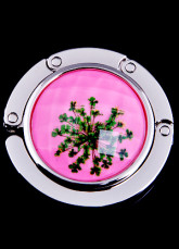 Znic Nickel Milky Spots Acrylic Around 45mm Pink Purse Hanger