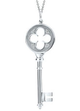 Attractive Key 925 Silver Rhinestone Necklace