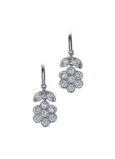 Belle boucle d'oreille fleur blanche Argent 925 femmes