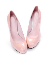 Classic Honey Girl Light Pink Platform Sheepskin Bow High Heel Womens Shoes
