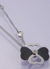 Classic Titanium Steel Flower Ladies Necklace