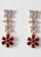 Mode Me Red Silver Crystal Swarovski Sterling Boucles d'oreilles