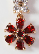 Mode Me Red Silver Crystal Swarovski Sterling Boucles d'oreilles