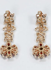 Mode Me Red Silver Crystal Swarovski Sterling Boucles d'oreilles