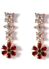 Mode Me Red Silver Crystal Swarovski Sterling Boucles d'oreilles