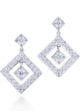 Superbe boucle d'oreille en or blanc 925 strass argent pour les femmes