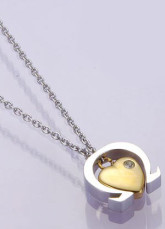 Collier Romantique Coeur de titane en forme de l'acier
