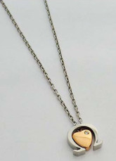Collier Romantique Coeur de titane en forme de l'acier