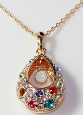 Larme Collier Swarovski Crystal Plaqué or