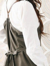Army Green100% Cotton Spaghetti Strap Maternity Dress
