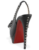 Chaussures en noir attractif à talons hauts avec plate-forme en peau de mouton 