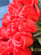 Red Rose Attractive Fleurs en soie unique