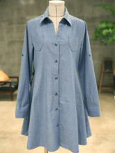 Beautiful Blue Cotton Maternity Shirt