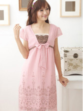 Beautiful Pink Cotton Summer Maternity Dress