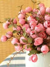 Beautiful Pink Silk Cloth Silk Flower Arrangements For Decoration