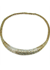 Beautiful White Silver Alloy Zicron Jewel Necklace For Women