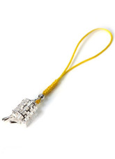 Beautiful Yellow Hollow Out Lantern Hand Knitting 925 Silver Cellphone Charms