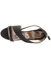 Black 3 9/10'' High Heel Satin Evening Shoes
