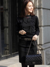 Manches longues Noir Femmes Top Fashion Pull