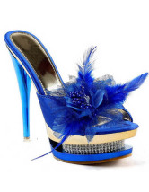 Satin bleu 5 1 / 2  '' High Heel Shoes Mode