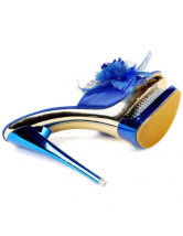 Satin bleu 5 1 / 2  '' High Heel Shoes Mode