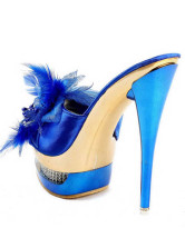 Satin bleu 5 1 / 2  '' High Heel Shoes Mode