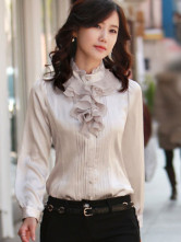 Casual blouse blanche en satin de soie Femmes