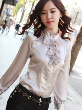 Casual blouse blanche en satin de soie Femmes