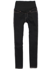 Fashionable Dark Denim Fabric Maternity Jeans