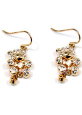 Cute White Bear alliage Silver Crystal Swarovski Lady  's Boucles d'oreilles