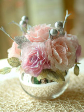Cute Pink tissu argenté Soie Fruits Fleurs Sets