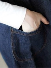 Dark Blue 100% Jeans Cotton Maternity Skirt