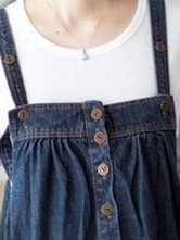 Dark Blue 100% Jeans Cotton Maternity Skirt