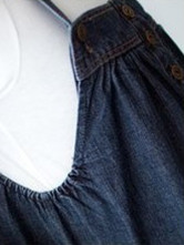 Dark Blue 100% Jeans Cotton Maternity Skirt