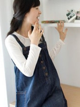 Dark Blue 100% Jeans Cotton Maternity Skirt